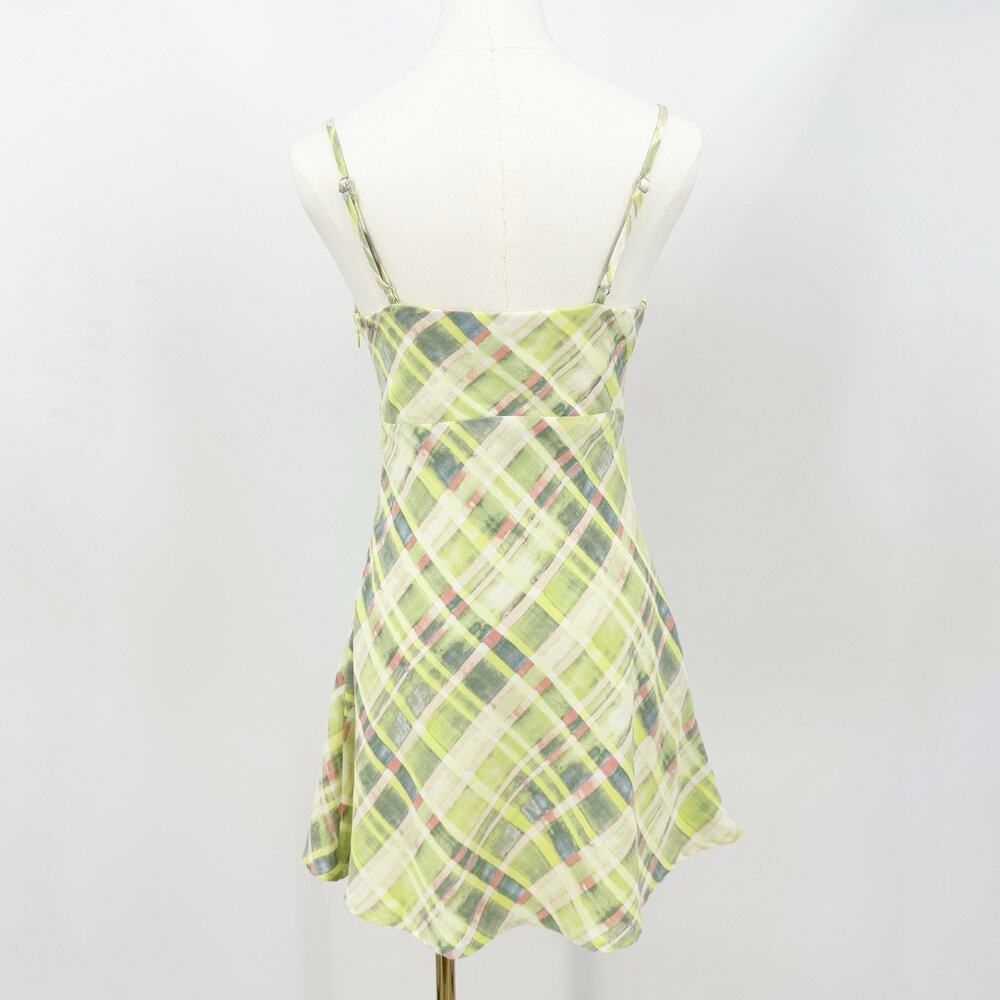 Forever 21 Plaid Ruched Cami Mini Dress S A-Line Coquette Y2K Dopamine Mall-core - Picture 2 of 6